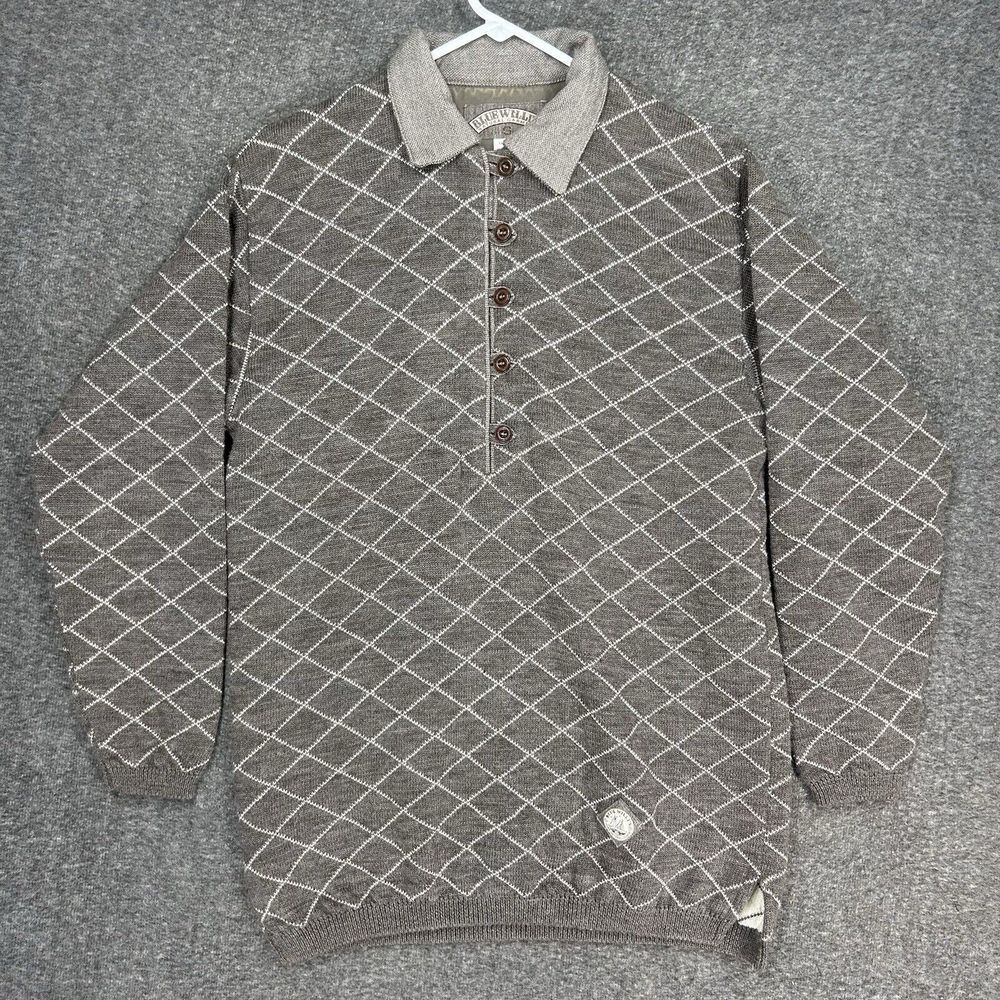 Blue Willi's Sweater Pullover Knit Mens S‎ Gray Wool Cotton Grandpa henley